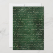 Witte rozen en groene Damask Quinceañera Kaart (Achterkant)