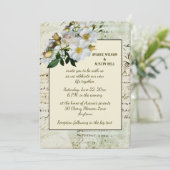 Witte rozen en groene  Lijst Kaart (Staand voorkant)