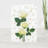 Witte rozen en harten kaart (Voorkant)