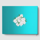 Witte Rozen en Helder Aqua Trouwen Gastenboek (Achterkant)