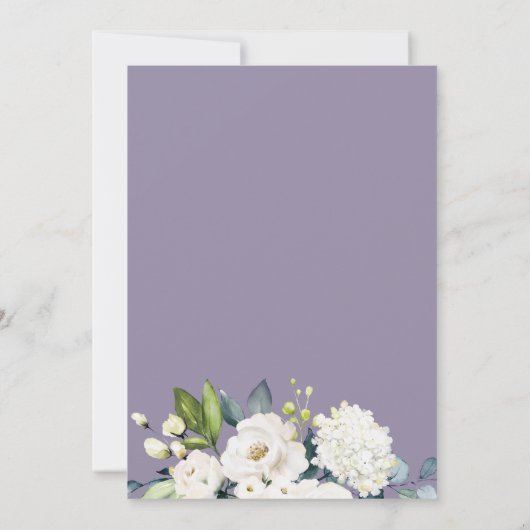 Witte Rozen en Hydrangeas Elegant 40e verjaardag Kaart (Achterkant)