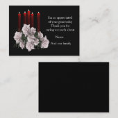 Witte rozen en kaars na begrafenis bedankt notitiekaartje (Voorkant / Achterkant)