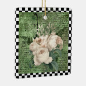  witte rozen en kastdroog keramisch ornament (Rechts)