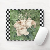 witte rozen en kastdroog muismat (Met muis)