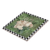 witte rozen en kastdroog tegeltje (Zijkant)