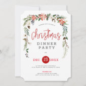Witte rozen en kerstheilig diner Uitnodiging (Voorkant)