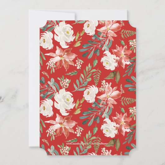 Witte rozen en kerstheilig diner Uitnodiging (Achterkant)