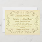 Witte rozen en klokken 50ste huwelijksjubileum kaart (Achterkant)