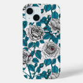 Witte rozen en ladybugs Case-Mate iPhone case (Achterkant)