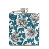 Witte rozen en ladybugs heupfles (Voorkant)