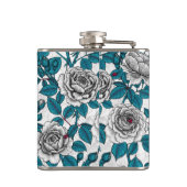 Witte rozen en ladybugs heupfles (Achterkant)