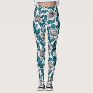 Witte rozen en ladybugs leggings