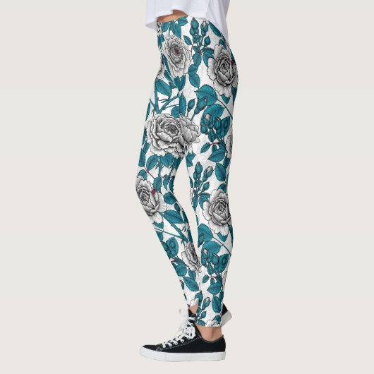 Witte rozen en ladybugs leggings (Links)
