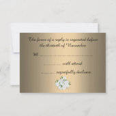 Witte rozen en metallische bruinbruidjes RSVP (Achterkant)