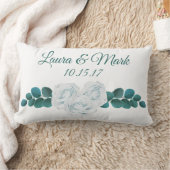Witte rozen en olievlek Paar's Names Wedding Date Kussen (Deken)