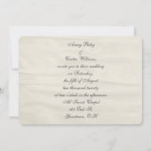 witte rozen en ringen op bruiloft kaart (Achterkant)