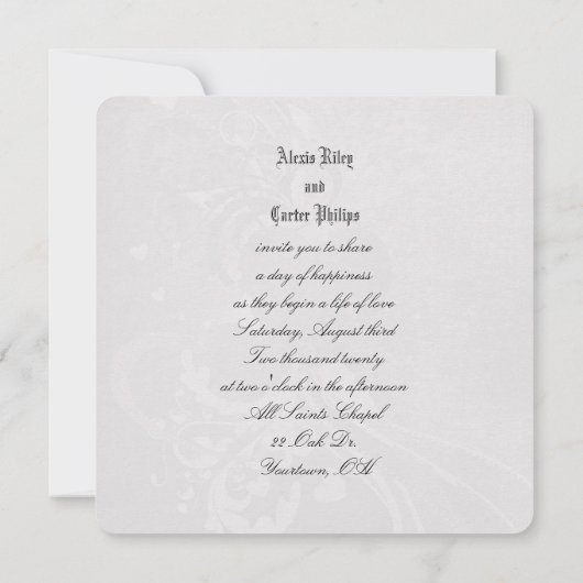 Witte Rozen en ringringen Kaart (Achterkant)