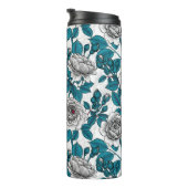 Witte rozen en thermische ladybugs tumbler thermosbeker (Geroteerd rechts)
