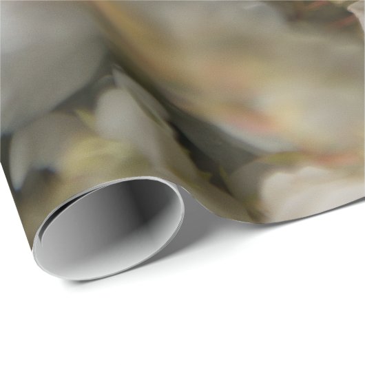 Witte rozen en trouwringen cadeaupapier (Rol Hoek)