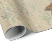 witte rozen en vlinder cadeaupapier (Rol Hoek)