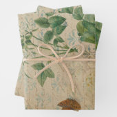  witte rozen en vlinder inpakpapier vel (In situ)