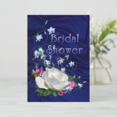 Witte rozen en Vrijgezellenfeest van blauwe gordel Kaart (Staand voorkant)