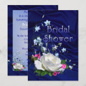 Witte rozen en Vrijgezellenfeest van blauwe gordel Kaart (Voorkant / Achterkant)