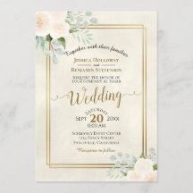 Witte Rozen & Eucalyptus Boho Waterverf Bruiloft