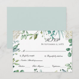 Witte Rozen Eucalyptus Botanische Trouw RSVP Kaartje
