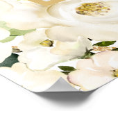 Witte Rozen Eucalyptus Bruiloftsborrel Foto Prop Poster (Hoek)