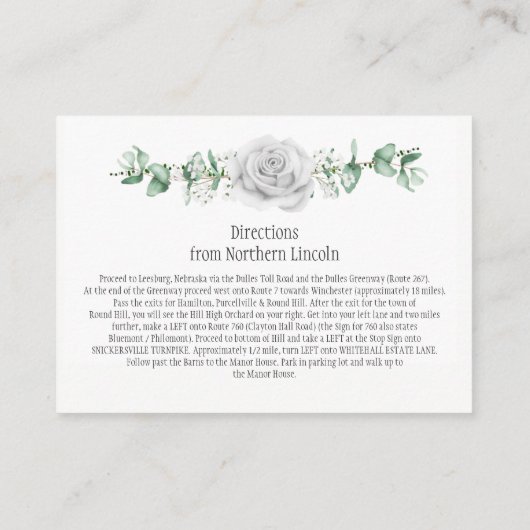 Witte Rozen Eucalyptus Detail Behuizing Kaarten (Achterkant)