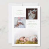 Witte rozen |Eucalyptus Girl 4 Fotocollage geboort Aankondiging (Achterkant)