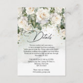 witte rozen eucalyptus groen en goud informatiekaartje (Voorkant)