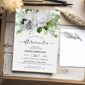 Witte Rozen & Eucalyptus Groen Middag Thee Kaart