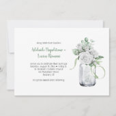 Witte Rozen Eucalyptus Mason Jar Wedding Kaart (Voorkant)
