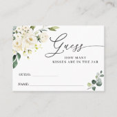 Witte rozen Eucalyptus raden hoeveel Kaart van het Visitekaartje (Voorkant)