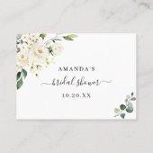 Witte rozen Eucalyptus raden hoeveel Kaart van het Visitekaartje (Achterkant)