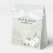witte rozen eucalyptus verlaat bruiloft bedankdoosjes (Voorkant Zijde)