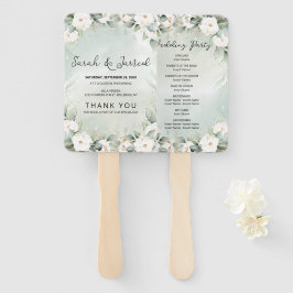 witte rozen eucalyptus verlaat bruiloft handwaaier