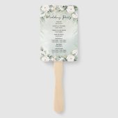 witte rozen eucalyptus verlaat bruiloft handwaaier (Achterkant)