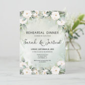 Witte rozen Eucalyptus verlaat repetitie Kaart (Staand voorkant)