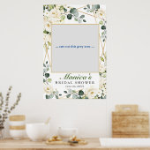 Witte rozen Eucalyptus Vrijgezellenfeest Fotoprop Poster (Keuken)