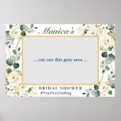 Witte rozen Eucalyptus Vrijgezellenfeest Fotoprop Poster (Voorkant)