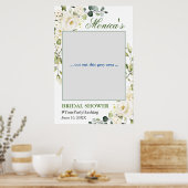 Witte rozen Eucalyptus Vrijgezellenfeest Fotoprop Poster (Keuken)