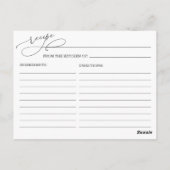 Witte rozen Eucalyptus Vrijgezellenfeest Recipe Ka Briefkaart (Achterkant)