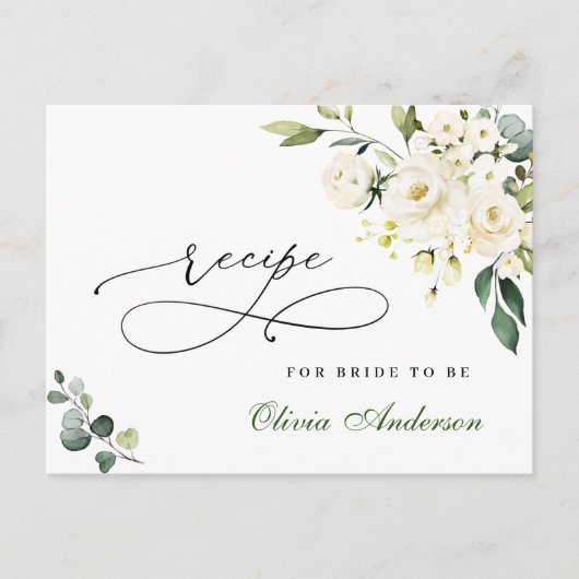 Witte rozen Eucalyptus Vrijgezellenfeest Recipe Ka Briefkaart (Voorkant)