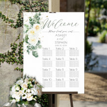Witte rozen | Eucalyptus Wedding Seating Chart