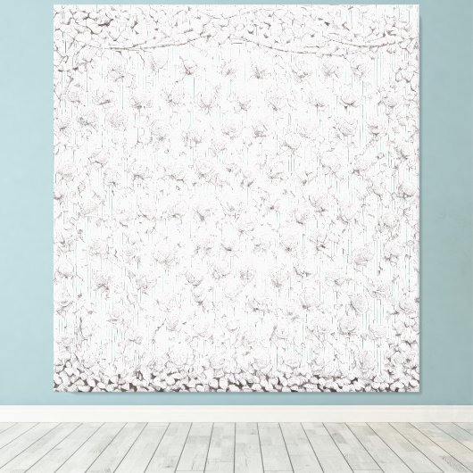 Witte rozen F Canvas Afdruk (Insitu (Houten vloer))