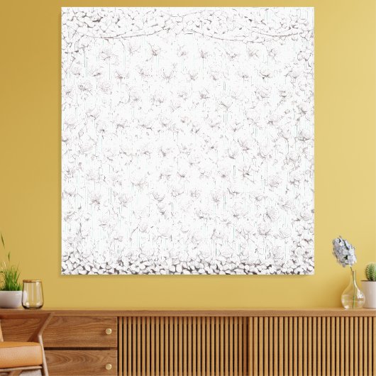 Witte rozen F Canvas Afdruk (Insitu (Woonkamer))