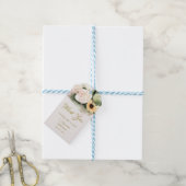 Witte Rozen Fallen Pompoenen Cadeaulabel (Met Touw)